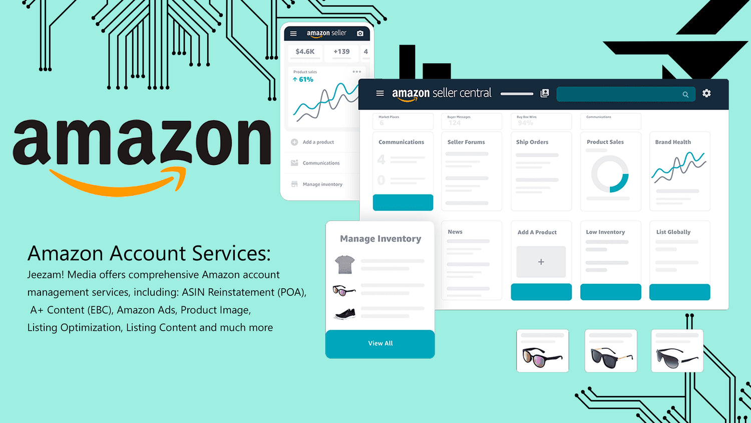 Professional Amazon account management service image - optimizing listings, increasing sales, and enhancing your brand's visibility on the world's largest online marketplace